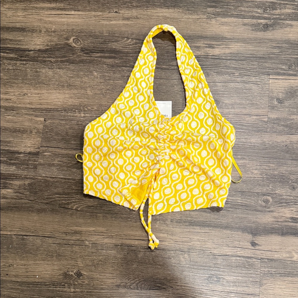 Yellow Halter Crop Top